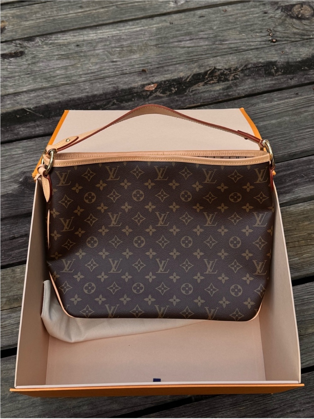Louis Vuitton Monogram Canvas Shoulder Bag in Brown and Natural - Picture 6 of 9